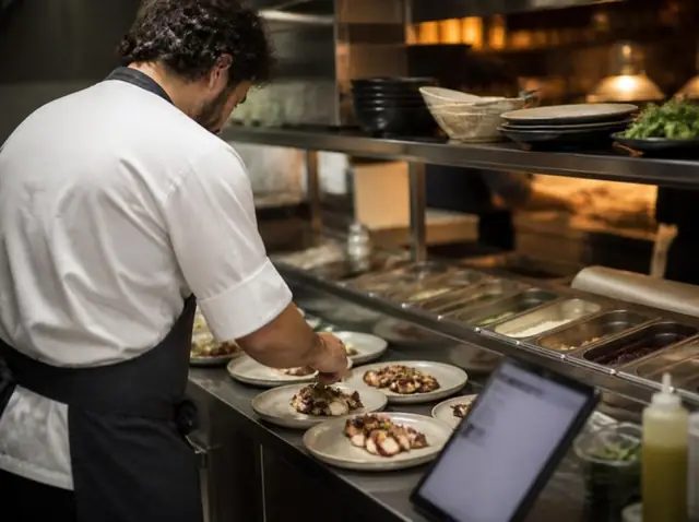 Cocina profesional de restaurante